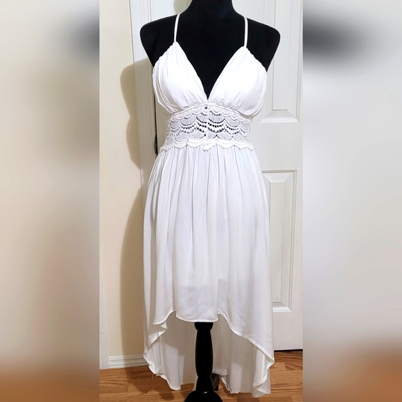 * Fashion Nova Woman's Breeze Through Life Crochet Midi Dress NWOT White Small - Picture 3 of 15